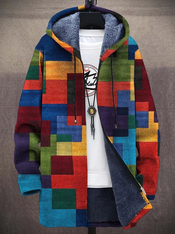 Cynthia | Women's Hooded Cardigan with Patchwork and Soft Knit