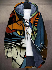 Cynthia | Women's Hooded Cardigan with Patchwork and Soft Knit