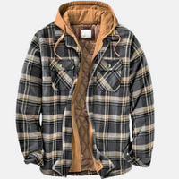 Wesley | Men's Hooded Jacket with Check Pattern and Insulated Lining