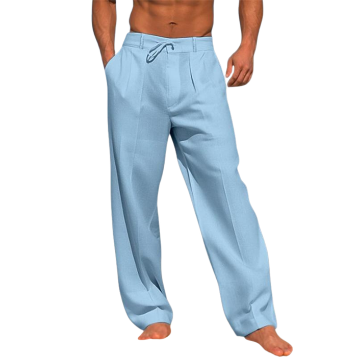 Victor | Classic Plain Wide Trousers in White