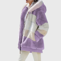 Darcey | Elegant Multicolor Warm Puffer jacket in Blue Stripes