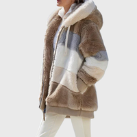 Darcey | Elegant Multicolor Warm Puffer jacket in Blue Stripes