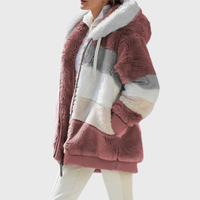 Darcey | Elegant Multicolor Warm Puffer jacket in Blue Stripes