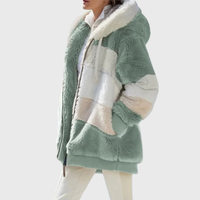 Darcey | Elegant Multicolor Warm Puffer jacket in Blue Stripes