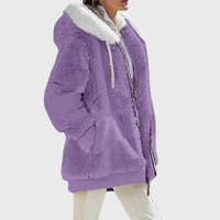 Darcey | Elegant Multicolor Warm Puffer jacket in Purple Stripes