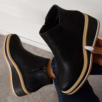 Eira | Women's Ankle Boots with Platform Sole and Smooth Finish