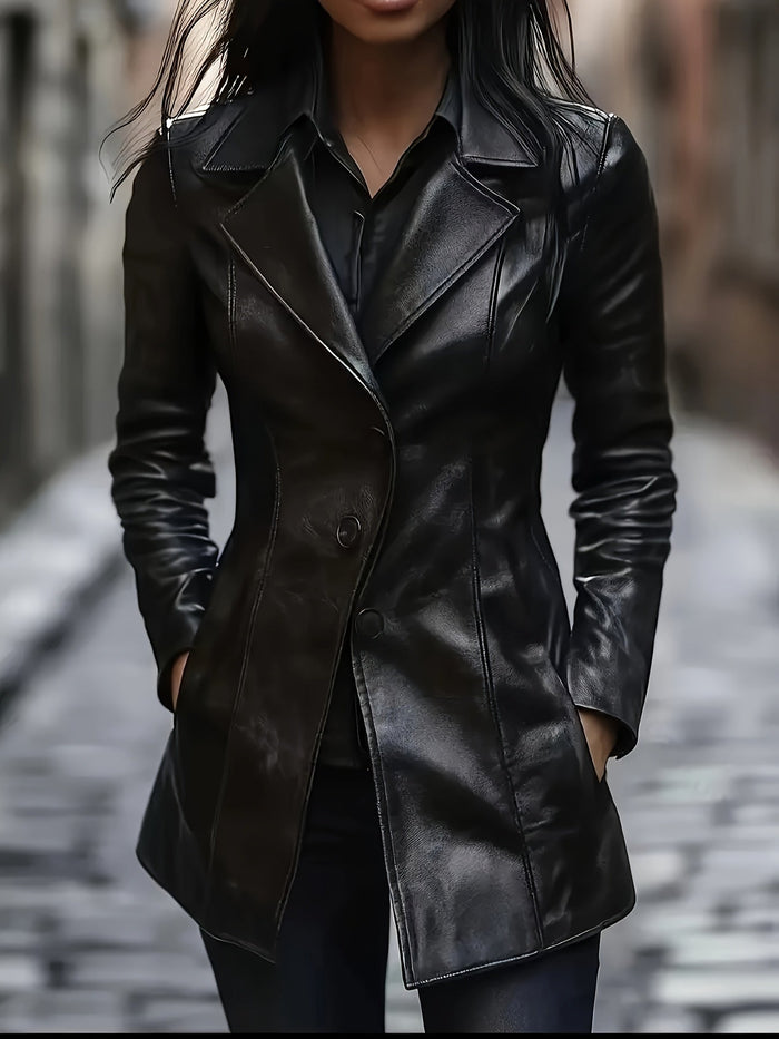 Fiona | Tailored Mid-Length Coat in Black