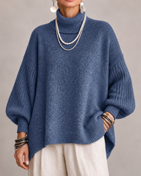 Kathleen | Women's Turtleneck Jumper with Oversized Fit and Ribbed Sleeves