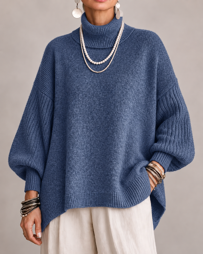 Kathleen | Women's Turtleneck Jumper with Oversized Fit and Ribbed Sleeves