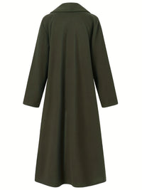 Gwendolyn | Draped Longline Coat in Fern Green