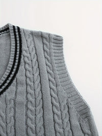Lionel | Classic Cable-Knit Sweater Vest in Dark Grey