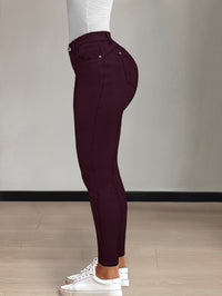 Emmeline | High-Waisted Skinny Jeans in Dark Grey
