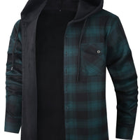 Rowan | Men's Shirt Jacket with Hood and Check Pattern