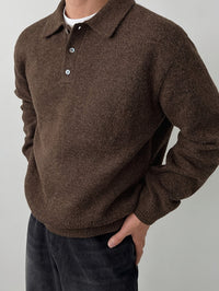 Reid | Men's Knit Jumper with Polo Collar and Cosy Feel