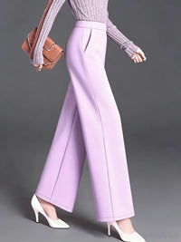 Marlene | High-Waisted Straight-Leg Trousers in Pink