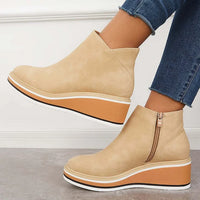 Eira | Women's Ankle Boots with Platform Sole and Smooth Finish