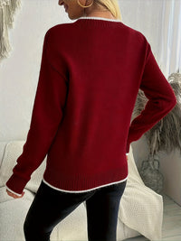 Noelle | Festive Snowflake Jumper in Burgundy