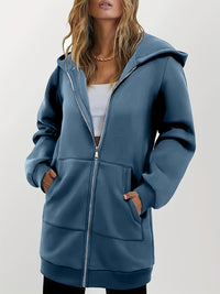 Agnes | Women's Longline Hooded Jacket with Full Zip and Soft Lining