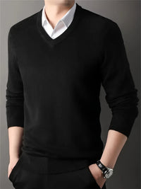 Conrad | Refined V-Neck Sweater in Camel