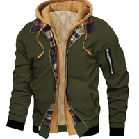 Brooks | Hooded Zip-Up Jacket in Military Green