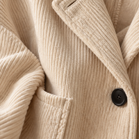 Theodora | Women's Corduroy Jacket with Hood and Notched Lapel
