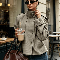 Bernadette | Refined Houndstooth Jacket in Khaki