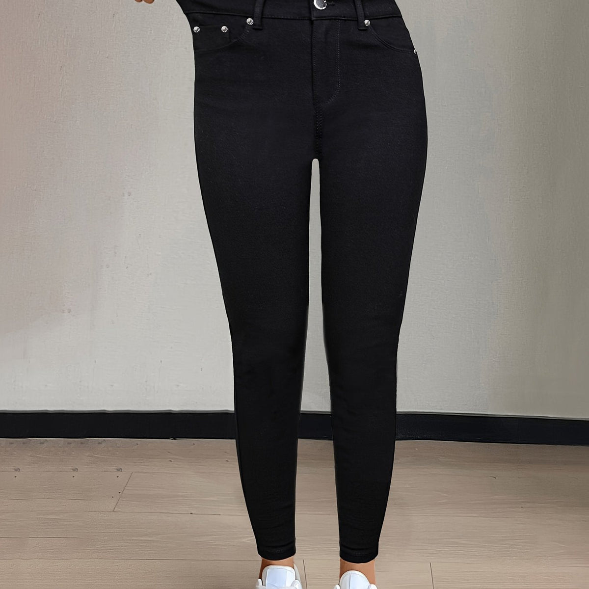 Emmeline | High-Waisted Skinny Jeans in Black