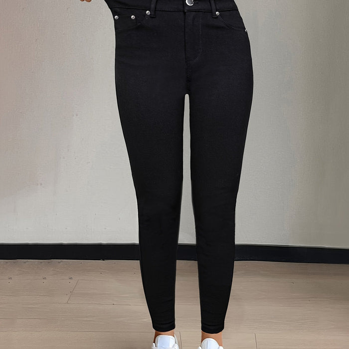 Emmeline | High-Waisted Skinny Jeans in Black