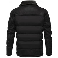 Ewan | Men's Quilted Puffer Jacket with Fur Collar and Warm Lining