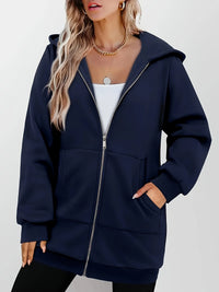 Agnes | Women's Longline Hooded Jacket with Full Zip and Soft Lining