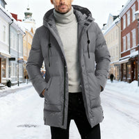 Bram | Men's Longline Puffer Coat with Hood and Thick Insulation