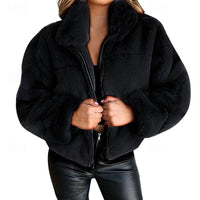 Annora | Women's Cropped Coat with Fluffy Texture and Soft Warmth