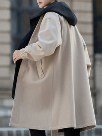 Cornelius | Layered Hooded Longline Coat in Apricot
