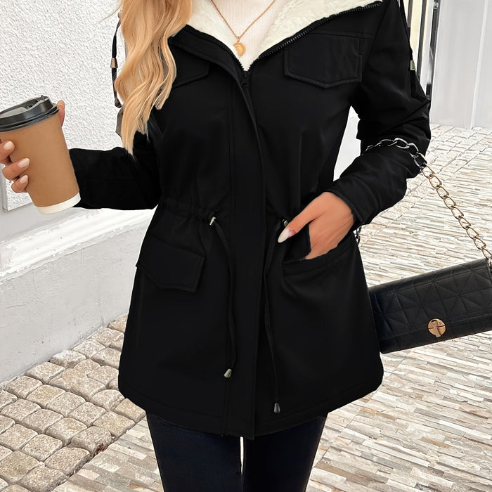 Della | Women's Hooded Jacket with Fleece Lining and Clean Finish
