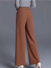 Marlene | High-Waisted Straight-Leg Trousers in fern green