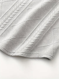 Clifford | Textured Knit-Look Long Sleeve Top in Light Grey
