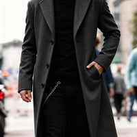 Giles | Men's Tailored Coat with Longline Shape and Clean Finish