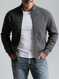 Jeremy | Men's Jacket with Stand Collar and Textured Surface