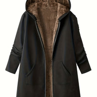 Fern | Women's Longline Hooded Jacket with Relaxed Shape and Warm Lining