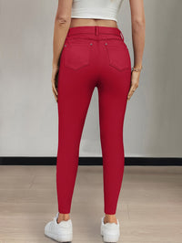 Emmeline | High-Waisted Skinny Jeans in Red