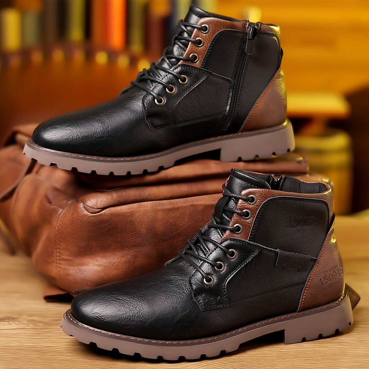 Rhys | Men's Lace Up Boots with Rugged Sole and Classic Shape
