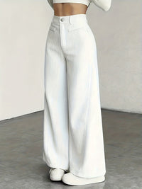 Nora | High-Waisted Wide-Leg Trousers in Blue