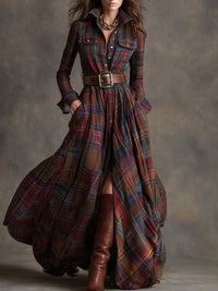 Harriet | Belted Shirt Dress in Green