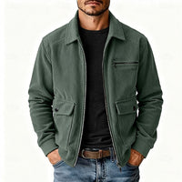 Roman | Textured Lapel Jacket in Khaki