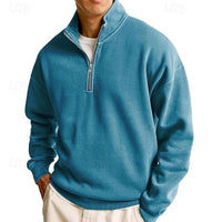 Sutton | Men's Quarter Zip Sweatshirt with Stand Collar and Roomy Fit
