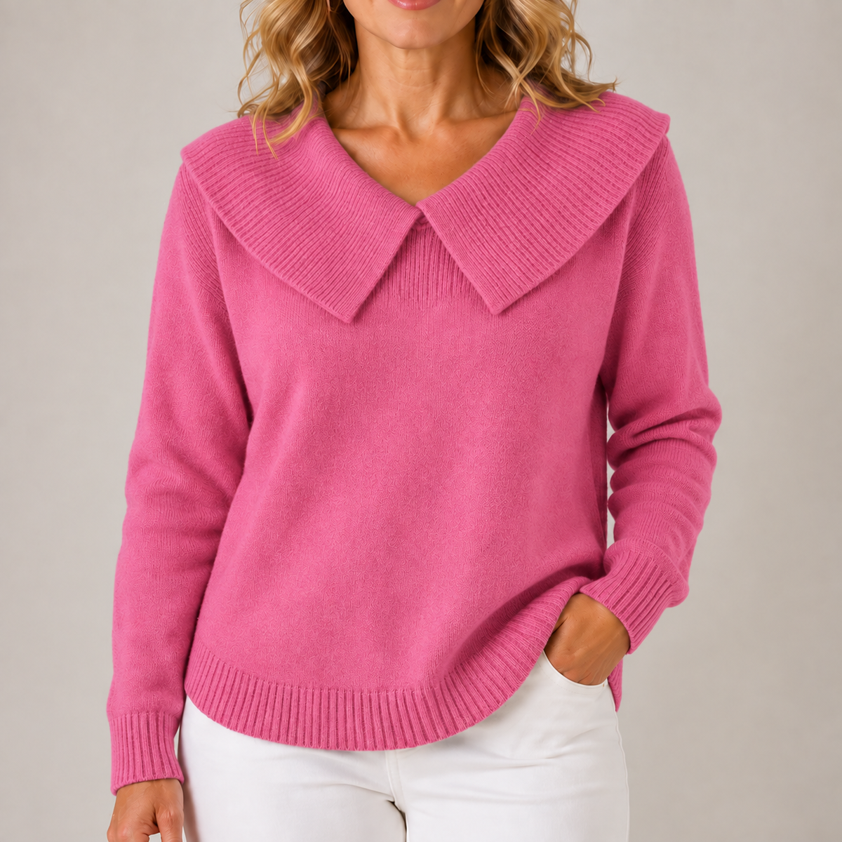 Maud | Women's Knit Cardigan with Collar and Relaxed Silhouette