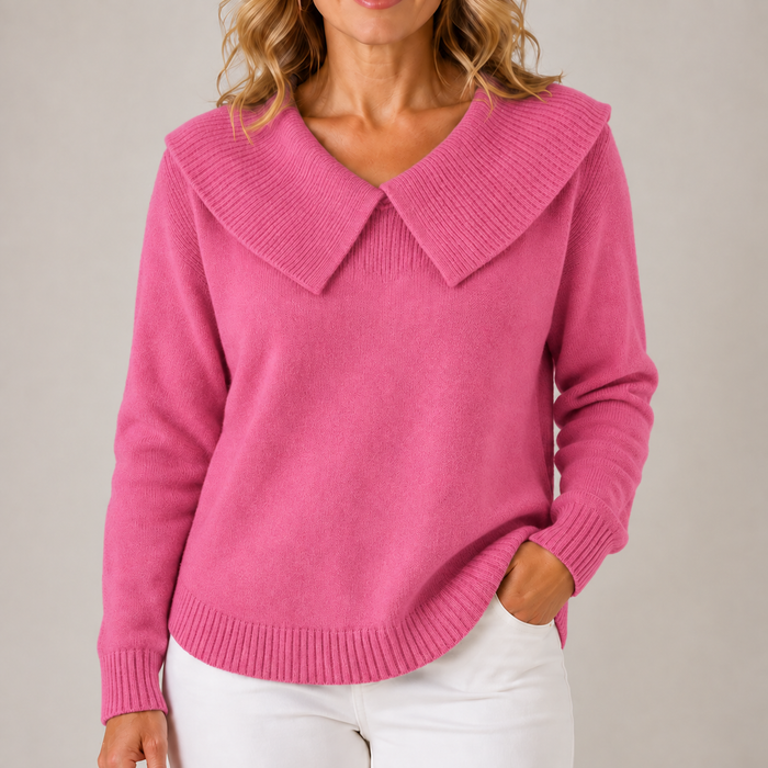 Maud | Women's Knit Cardigan with Collar and Relaxed Silhouette