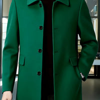 Cedric | Tailored Single-Breasted Overcoat in Green