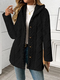 Sloane | Textured Hooded Jacket in Black