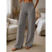 Lucille | High-Waist Wide-Leg Trousers in Grey